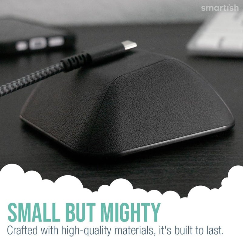 Smartish ® Magnetic Cord Holder - Cable Wrangler Organizer with Magnet Clips for Charger Management on Desktop, Nightstand for USB-C + Lightning - Black Tie Affair - Image 3